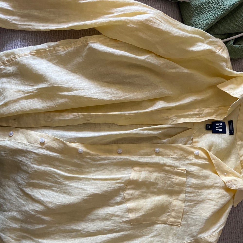 GAP Sunlit Yellow Linen Shirt